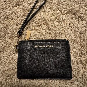 Michael Kors Black Wristlet with card slots